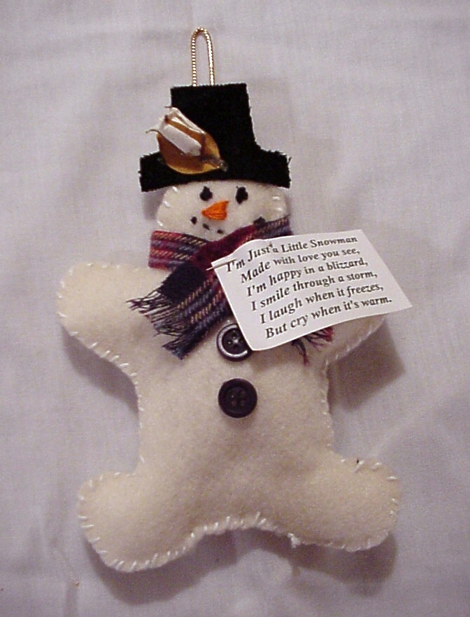 Snowman and Gingerbread Christmas Tree Ornaments