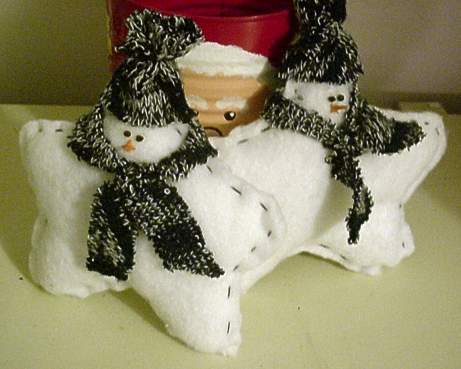Santa and Snowman Stars Christmas Decorations