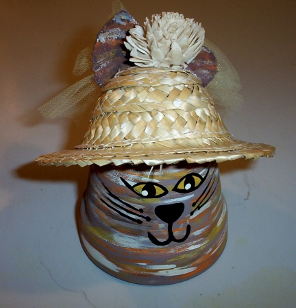 Clay Pot Calico Cat