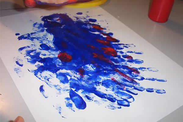 This is a photo of a child's water painting